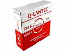 Q-Lantec Síťový kabel U/UTP kat. 6, kroucená dvojlinka, PVC, Eca 4PR, 1 Gb/s (10 Gb/s až 55 m), 10letá záruka, šedý, 100 m - Q-LANTEC