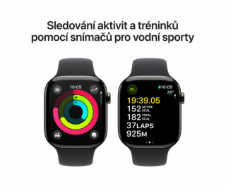 Apple Watch S10 Cell/46mm/Slate Grey/Sport Band/Black/-M/L