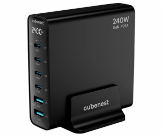 Cubenest S6D0 PD 3.1 GaN Adaptér 240W - černá