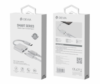 Devia Smart Series Adapter USB-C do Dual USB-C - White