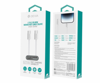 Deví kabel USB-C do USB-C PD 60W Wowen Fast Cable 1m - White