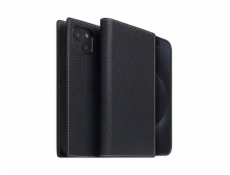 SLG Design pouzdro D8 Magsafe Full Grain Leather pro iPhone 15 - Black Blue