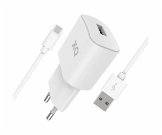 Xqisit wall charger + USB-A to USB-C kabel 1m - White