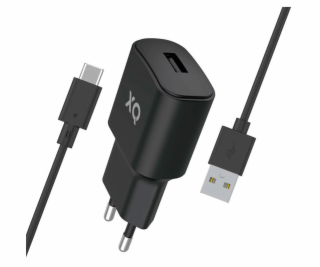 Xqisit wall charger + USB-A to USB-C kabel 1m - Black