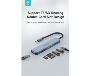 Devia USB-C Hub Leopard Series 5-in-1 EC135 - Deep Gray