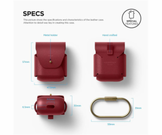 Elago Airpods Leather Case - Red