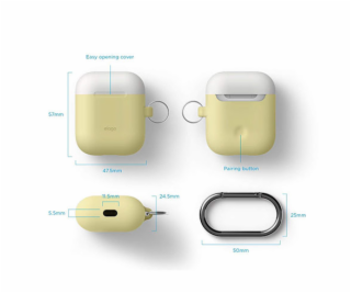 Elago Airpods Silicone Duo Hang Case - Yellow/ White, Pas...