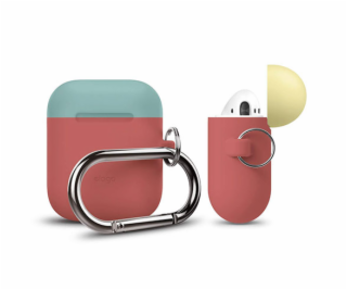 Elago Airpods Silicone Duo Hang Case - Italian Rose/ Cora...