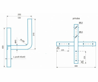 CSAT KK220, křížová konzola 25cm od zdi