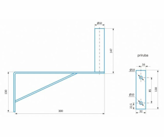 CSAT KM300 dvoubodový kovový držák, 30cm od zdi