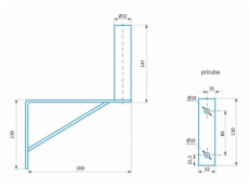CSAT KM200 dvoubodový kovový držák, 20cm od zdi