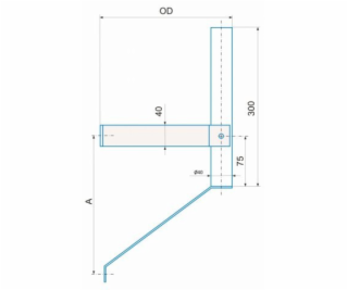 CSAT KT400, tříbodový kovový držák, 40cm od zdi