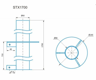 CSAT STX1700, stojan - kovová trojnožka, výška 170cm