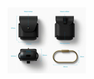 Elago Airpods Leather Case - Black