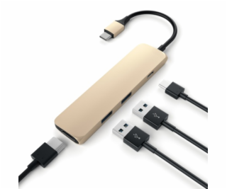 Satechi USB-C Slim Multiport adaptér - Gold Aluminium