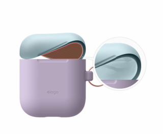 Elago Airpods Silicone Duo Hang Case - Lavender/Pink, Pas...