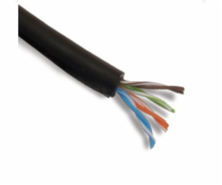 LEXI kabel FTP, Cat5E, drát, OUTDOOR doublejacket PVC+PE,...