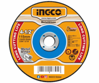 Ingco MCD121155 Kotouč řezný kov 115x1,2x22,2mm, sada 10ks