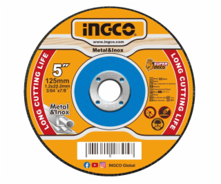 Ingco MCD121255 Kotouč řezný na kov, 125x1,2mm, sada 10ks