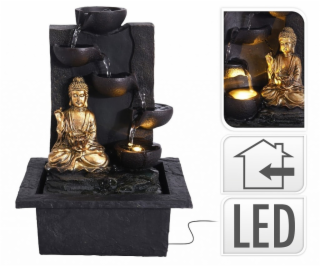 PROGARDEN Fontána pokojová s LED osvětlením BUDDHA rovná ...