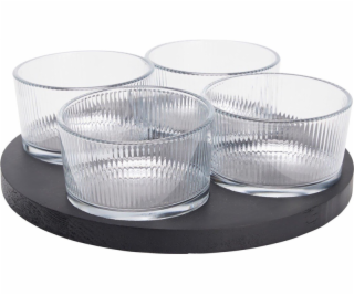 Servírovací sada, průhledná/černá