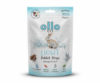 OLLO Air-Dried Light Rabbit strips - pamlsek pro psa - 80g