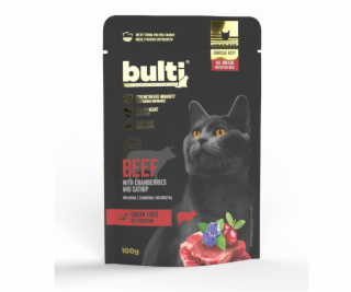 BULTI Superfoods Beef with cranberries and catnip - mokré...