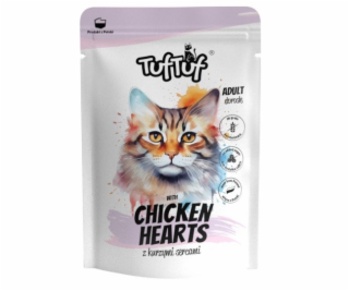 TUF TUF with chicken hearts - mokré krmivo pro kočky - 300g