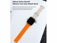 Deví řemínek Deluxe Series Sport6 Silicone Two-tone Band 40/41mm - Starlight/Orange