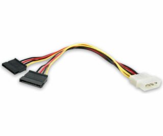 StarTech.com 12in LP4 to 2x SATA Power Y Cable Adapter - ...