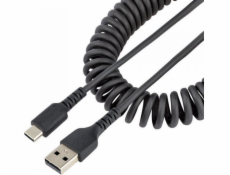 StarTech.com 3ft (1m) USB A to C Charging Cable, Coiled Heavy Duty Fast Charge & Sync USB-C Cable, High Quality USB 2.0 A to Type-C, Rugged Aramid Fiber, TPE, 3A, S20, iPad, Pixel - Durable Male to Ma