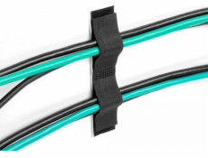 Delock Držák kabelů na suchý zip, samolepící, D 110 mm x Š 20 mm, sada 10 ks, černý