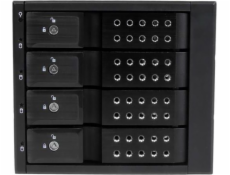 StarTech.com 4-Bay Mobile Rack Backplane - Trayless Hot Swap Mobile Rack Backplane for 3.5in SAS II/SATA III - 6 Gbps HDD (HSB4SATSASBA) - Skladovací mobilní rack - 2.5  - cerná