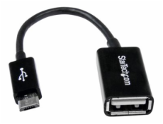 StarTech.com 5in Micro USB to USB OTG Host Adapter - Micro USB Male to USB A Female On-The-GO Host Cable Adapter (UUSBOTG) - USB adaptér - USB (F) do Micro USB typ B (M) - USB 2.0 OTG - 12.7 cm - cern