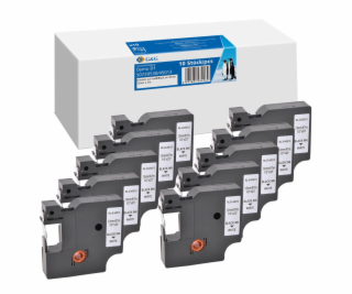 10x G&G Schriftband 12mm x 7m sw Komp m. Dymo D1/ 45013/ ...