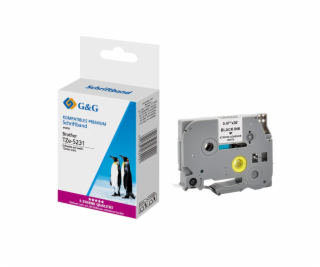 G&G Schriftband 12mm x 8m sw-ws Komp. m. Brother TZe-S231