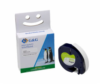 G&G Schriftband 12mm x 4m sw-ws komp. m. Dymo S0721520/ 9...