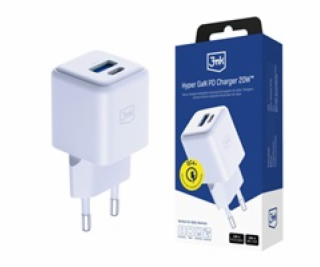 3mk síťová nabíječka Hyper GaN Charger 20W, bílá