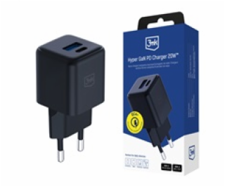 3mk síťová nabíječka Hyper GaN Charger 20W, černá