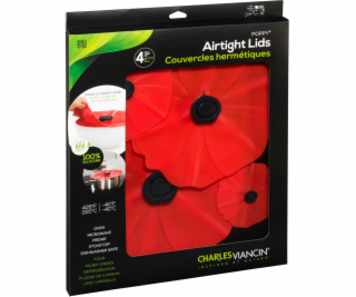 Charles Viancin Poppy Set aus 4 Silikon-Deckeln 28/23/15/...