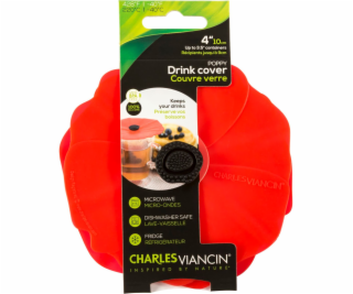Charles Viancin Poppy 11,5 cm 2 Silikon-Getränkedeckel Rot
