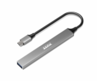 PORT CONNECT USB-C HUB, 4× USB + 1× USB-C 100W PD, stříbrná