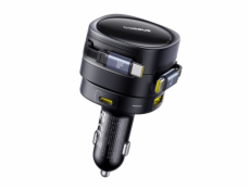 Baseus Enjoyment Max nabíječka do auta s kabely USB-C+USB-C a porty USB-A+USB-C 90W černá
