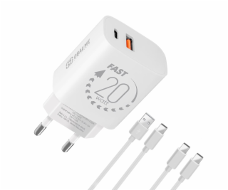OBAL:ME Cestovní Nabíječka USB-A + USB-C 20W + 2x kabel 1...