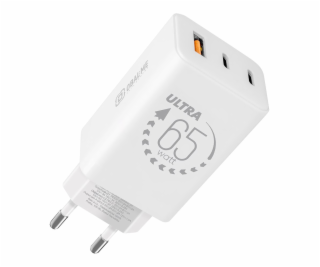 OBAL:ME GaN Cestovní Nabíječka USB-A + 2xUSB-C 65W White
