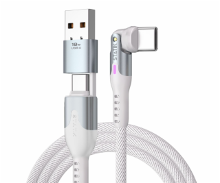 STATIK PowerPivot Pro rotating 2-in-1 USB-C Cable White 2m
