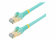 StarTech.com 7.5m CAT6A Ethernet Cable, 10 Gigabit Shielded Snagless RJ45 100W PoE Patch Cord, CAT 6A 10GbE STP Network Cable w/Strain Relief, Aqua, Fluke Tested/UL Certified Wiring/TIA - Category 6A 