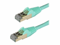 StarTech.com 2m CAT6A Ethernet Cable, 10 Gigabit Shielded Snagless RJ45 100W PoE Patch Cord, CAT 6A 10GbE STP Network Cable w/Strain Relief, Aqua, Fluke Tested/UL Certified Wiring/TIA - Category 6A - 