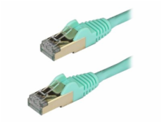 StarTech.com 1.5m CAT6A Ethernet Cable, 10 Gigabit Shielded Snagless RJ45 100W PoE Patch Cord, CAT 6A 10GbE STP Network Cable w/Strain Relief, Aqua, Fluke Tested/UL Certified Wiring/TIA - Category 6A 
