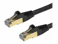 StarTech.com 1m CAT6A Ethernet Cable, 10 Gigabit Shielded Snagless RJ45 100W PoE Patch Cord, CAT 6A 10GbE STP Network Cable w/Strain Relief, Black, Fluke Tested/UL Certified Wiring/TIA - Category 6A -